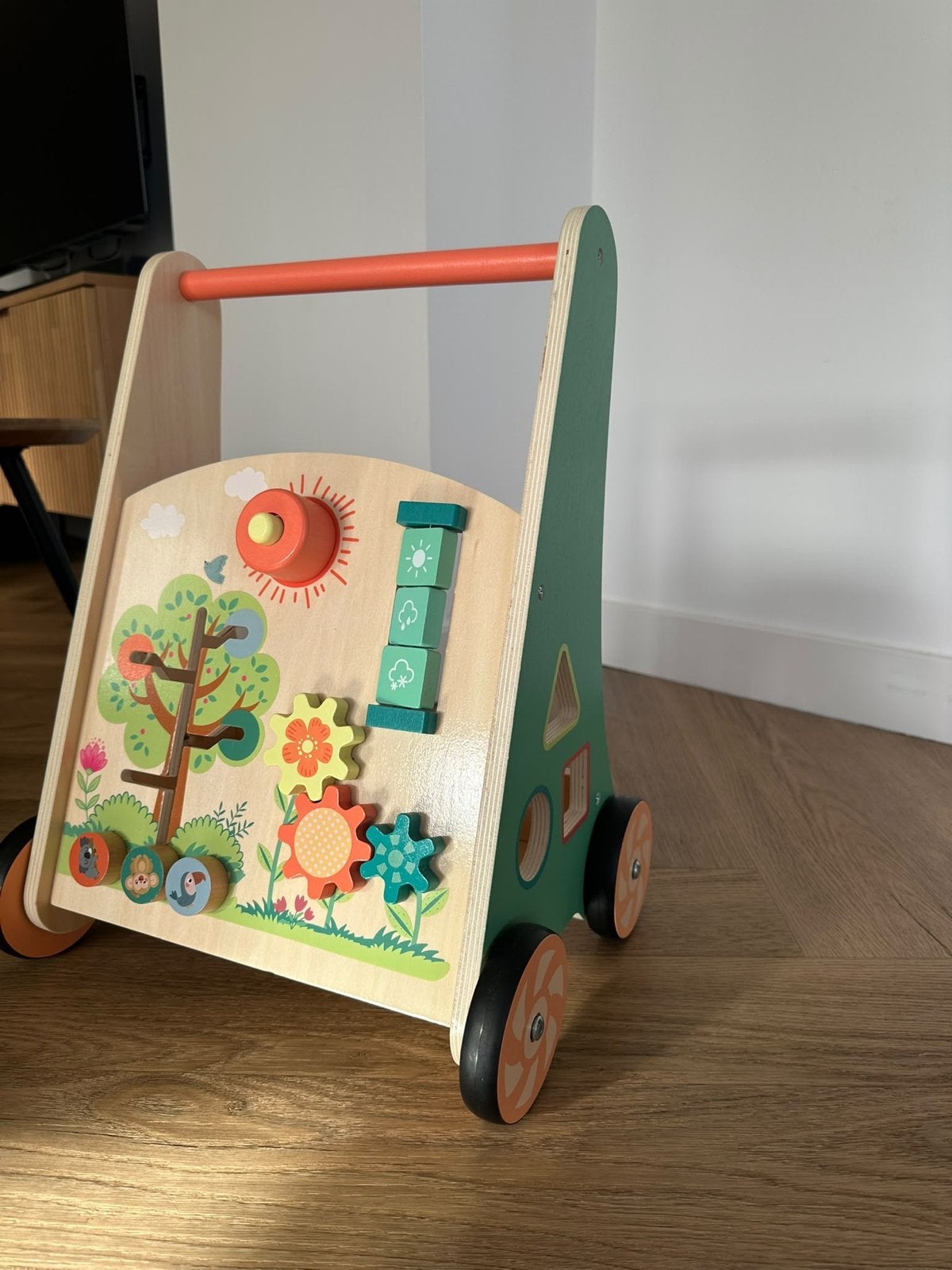 Houten loopwagen - loopkar, Ophalen, Zo goed als nieuw, Overige typen, Met wieltjes