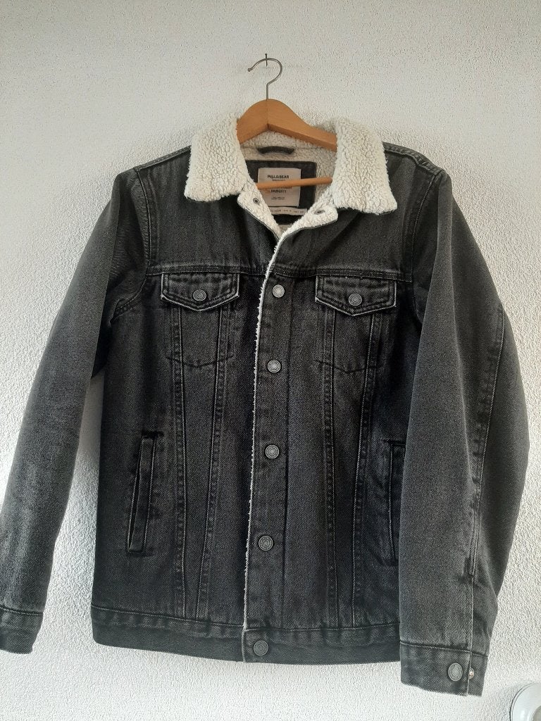 Zwart spijkerjack van Pull & Bear, Kleding | Heren, Jassen | Winter, Zwart, Ophalen of Verzenden, Zo goed als nieuw, Pull&Bear