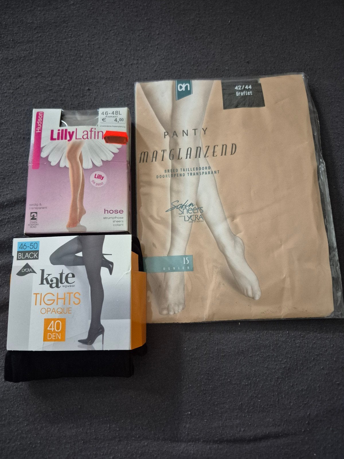 3 paar nieuwe dames panty's, diverse merken, maat 42-50, Maat 48/52 (XL), Meerkleurig, Nieuw, Hudson, AH, Kate