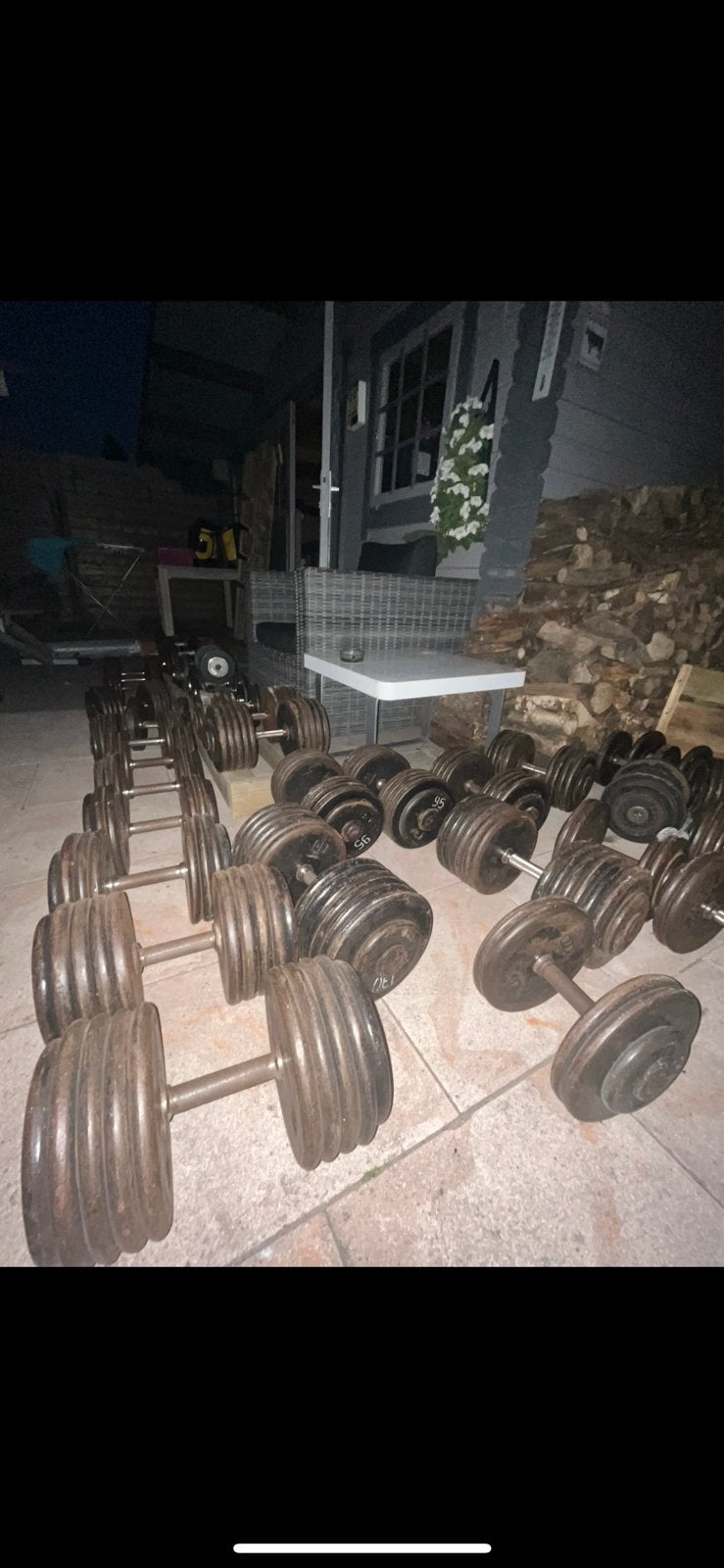 Gietijzeten dumbells 30kg +/- 60kg, Ophalen, Dumbbell