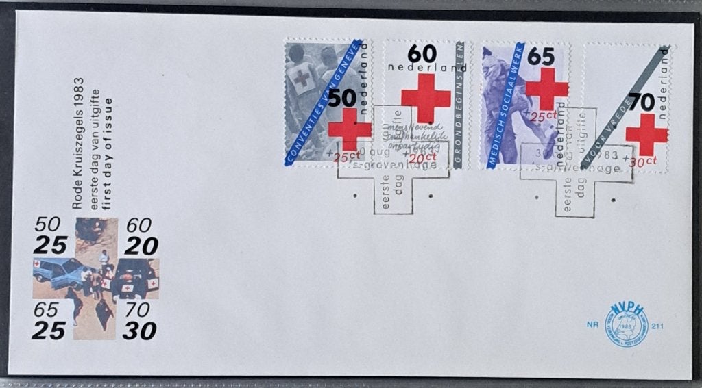 Envelop – 211.1983.Rode Kruiszegels, Ophalen of Verzenden, Onbeschreven, Nederland