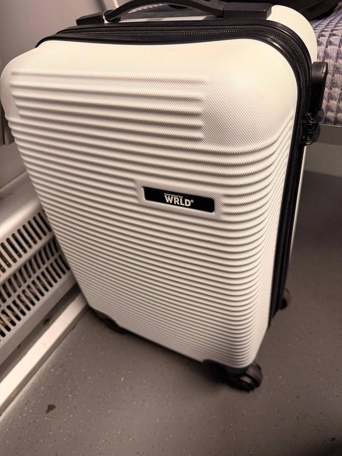 Witte Handbagage Koffer met 4 Wielen en Cijferslot, Wieltjes, 40 tot 60 cm, 20 tot 30 cm, Wit