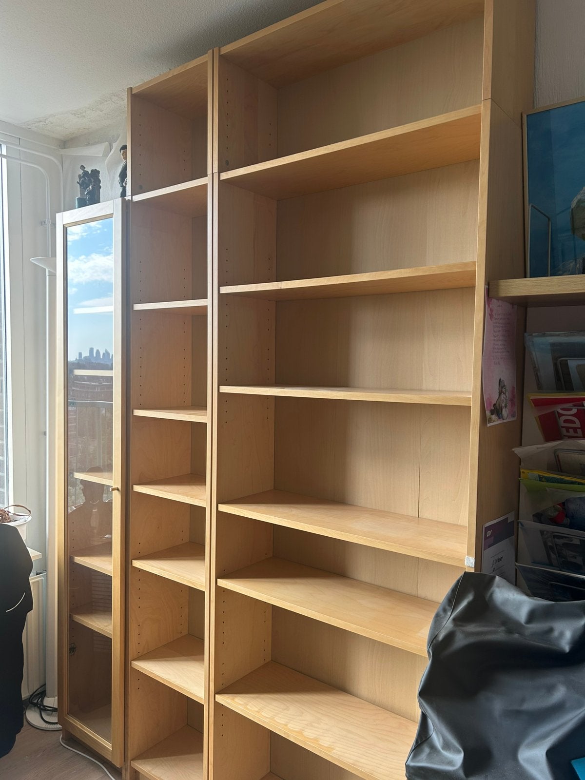 Boekenkast met 1 glazen deur. Zie omschrijving voor maten., Huis en Inrichting, Kasten | Boekenkasten, Ophalen, Gebruikt, 100 tot 150 cm