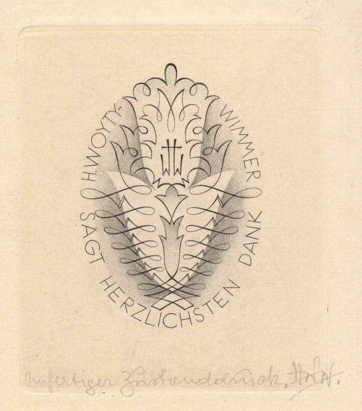 1245 Ex Libris Oostenrijk : Hubert Woyty-Wimmer, z.j., Verzenden, Ex libris