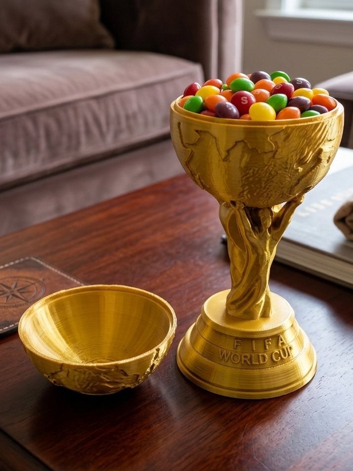 WK Beker 2026 Snoep/Popcorn Houder - FIFA World Cup Trofee, Ophalen of Verzenden, Nieuw, Goud, Kunststof