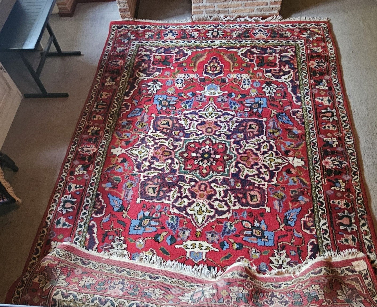 200x300 cm handgeknoopt wollen Perzisch tapijt, Ophalen, Blauw, Perzisch, 200 cm of meer