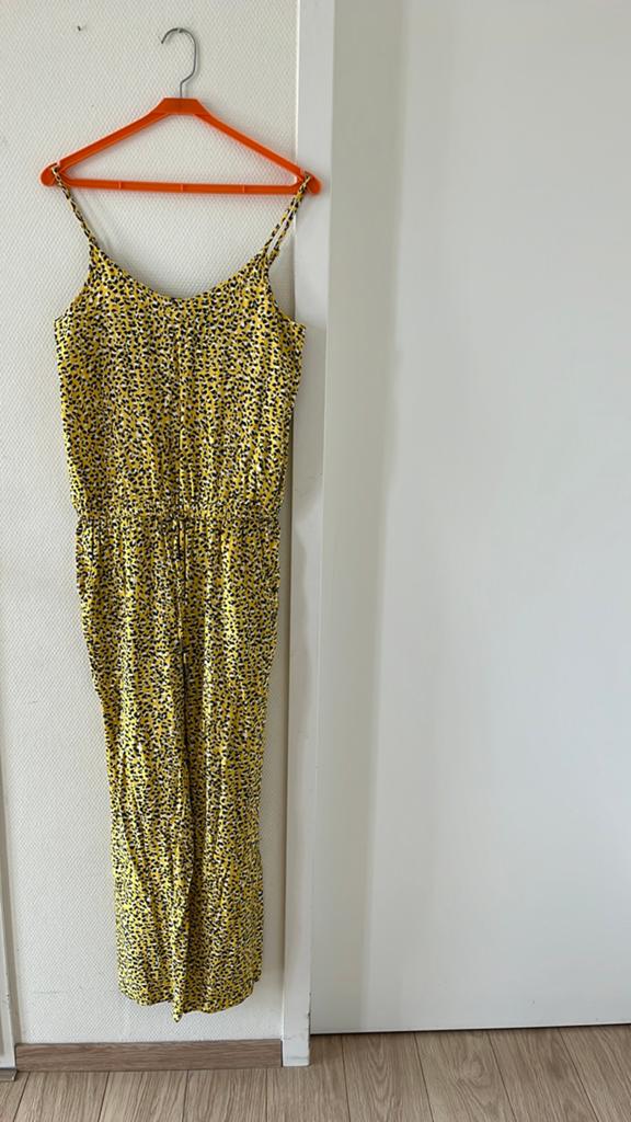 Gele jumpsuit met print van Garcia, maat S, Kleding | Dames, Jumpsuits, Ophalen of Verzenden, Zo goed als nieuw, Maat 36 (S), Geel