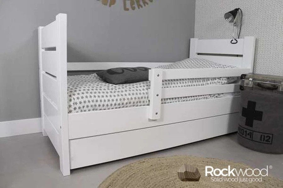 Peuterbed met matras en beddengoed 70x150 cm, Gebruikt, 70 tot 85 cm, 140 tot 160 cm, Ophalen
