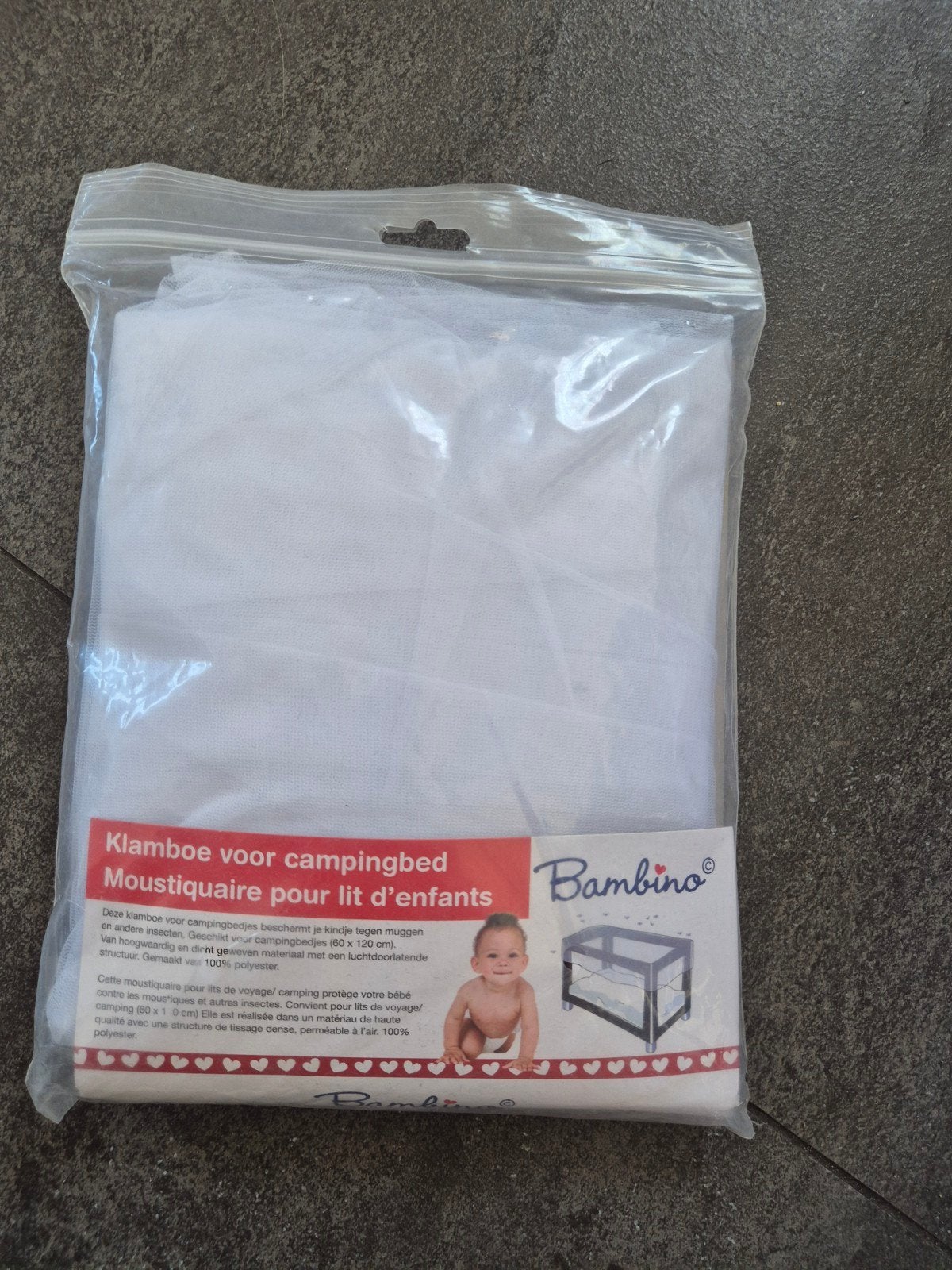 Bambino Klamboe voor Campingbedje (60x120 cm), Ophalen of Verzenden, Nieuw, Reisbedje