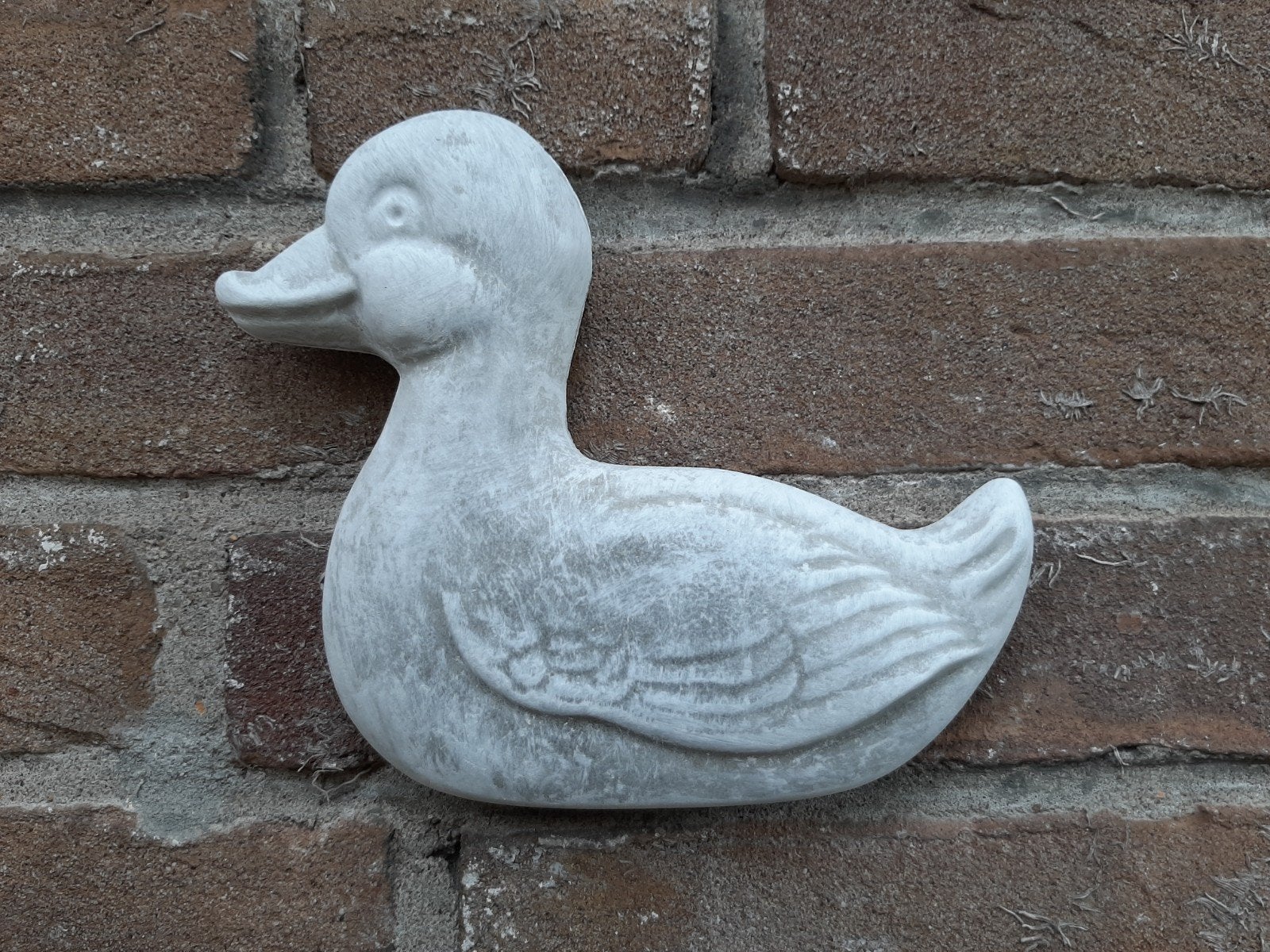 Eend wanddecoratie betonnen beeld tuinbeeld beton, Ophalen of Verzenden