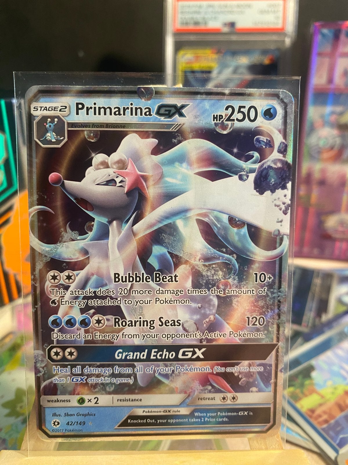Primarina GX Pokémon Kaart - Zeldzaam en in Topstaat, Ophalen of Verzenden, Zo goed als nieuw, Losse kaart