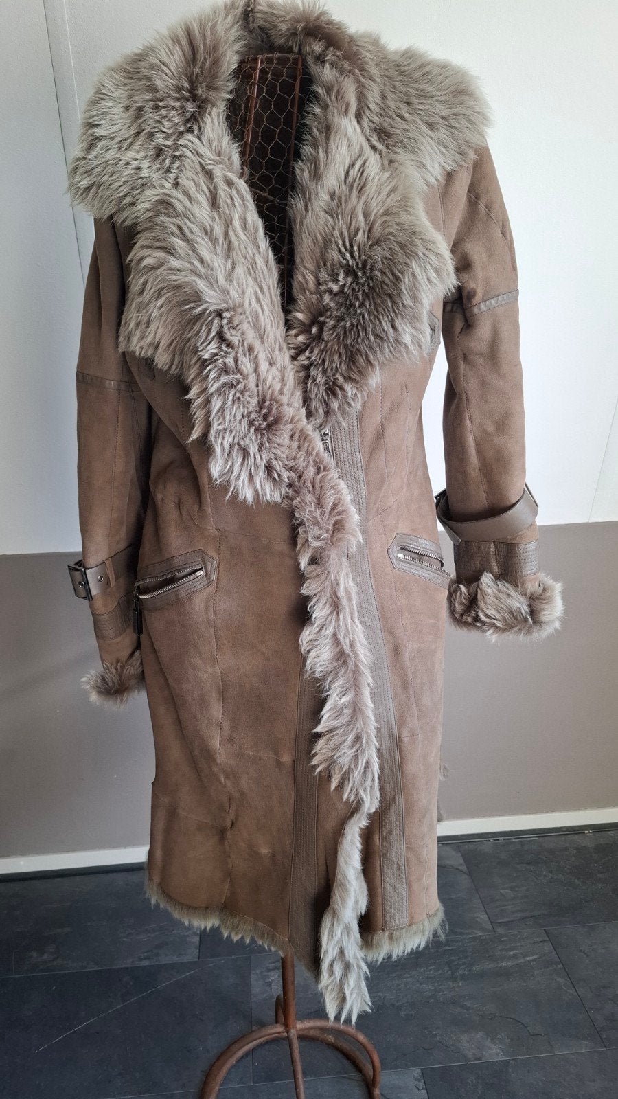 Echte Lammycoat winterjas van Rizal maat 42, Rizal, Ophalen of Verzenden, Maat 42/44 (L), Bruin