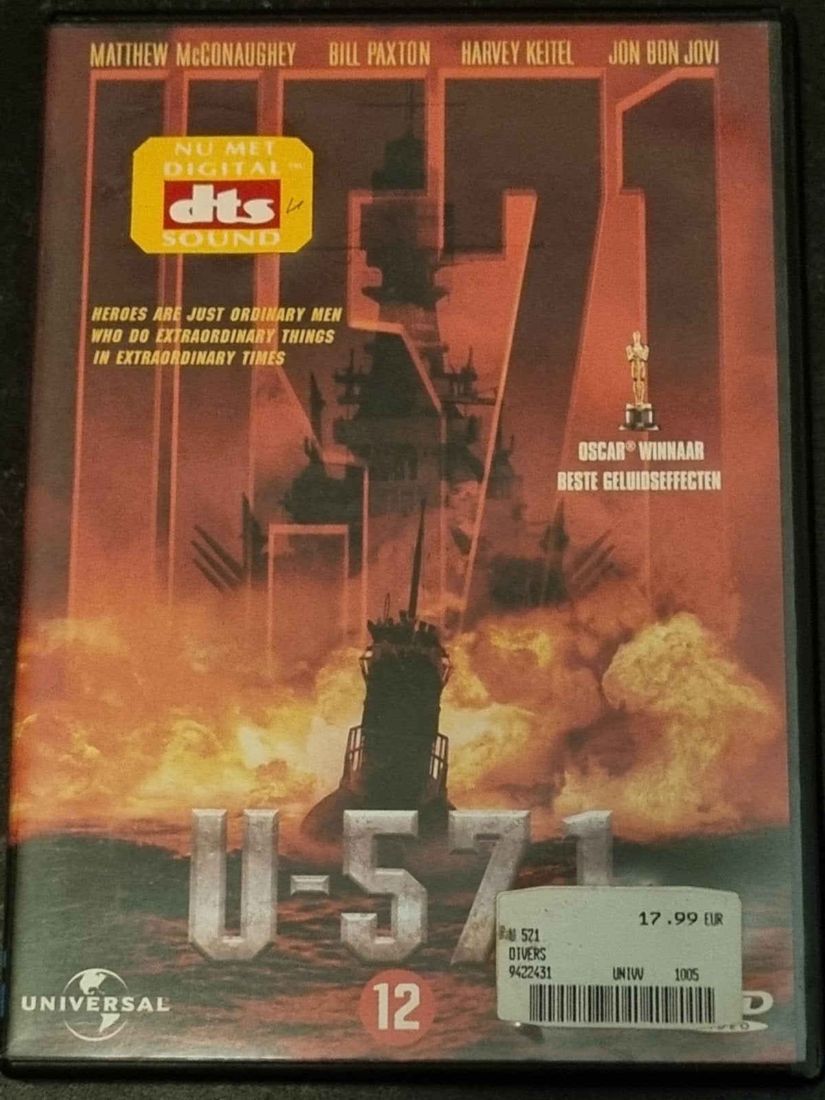 U-571 DVD - Actiethriller met Matthew McConaughey, Engels, Nederlands, Ophalen of Verzenden, Zo goed als nieuw