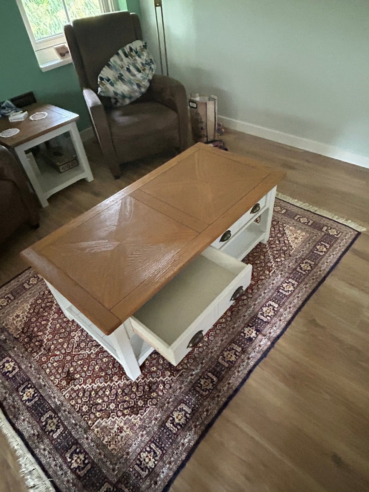 Salon + Bijzettafel, Huis en Inrichting, Ophalen, Zo goed als nieuw, Rechthoekig, 75 cm of meer