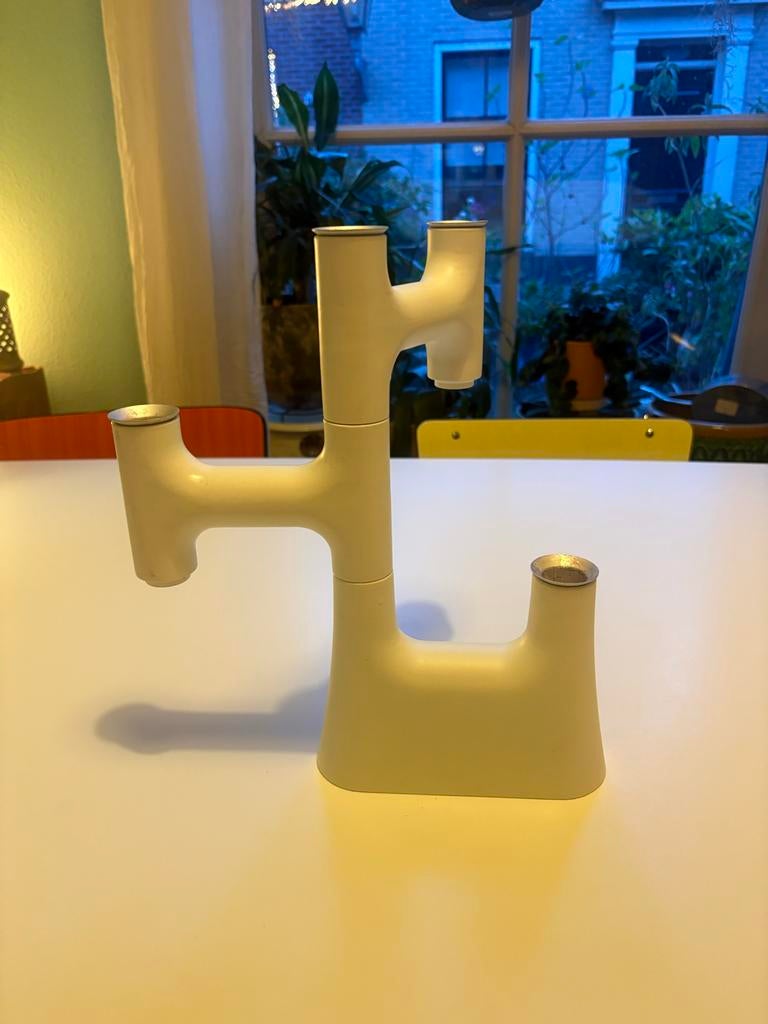 IKEA PS 2012 Kandelaar - Ehlén Johansson - Gietijzer Wit, Huis en Inrichting, Wit, Ophalen of Verzenden, Zo goed als nieuw, Metaal