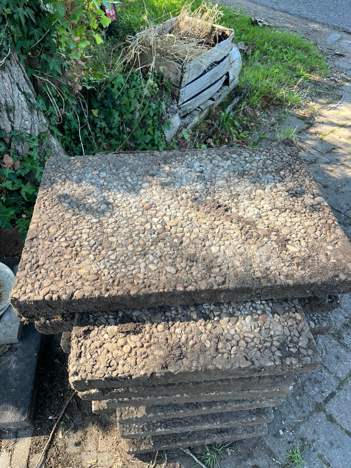 Tuintegels, grind, Ophalen, Gebruikt, Beton, Terrastegels