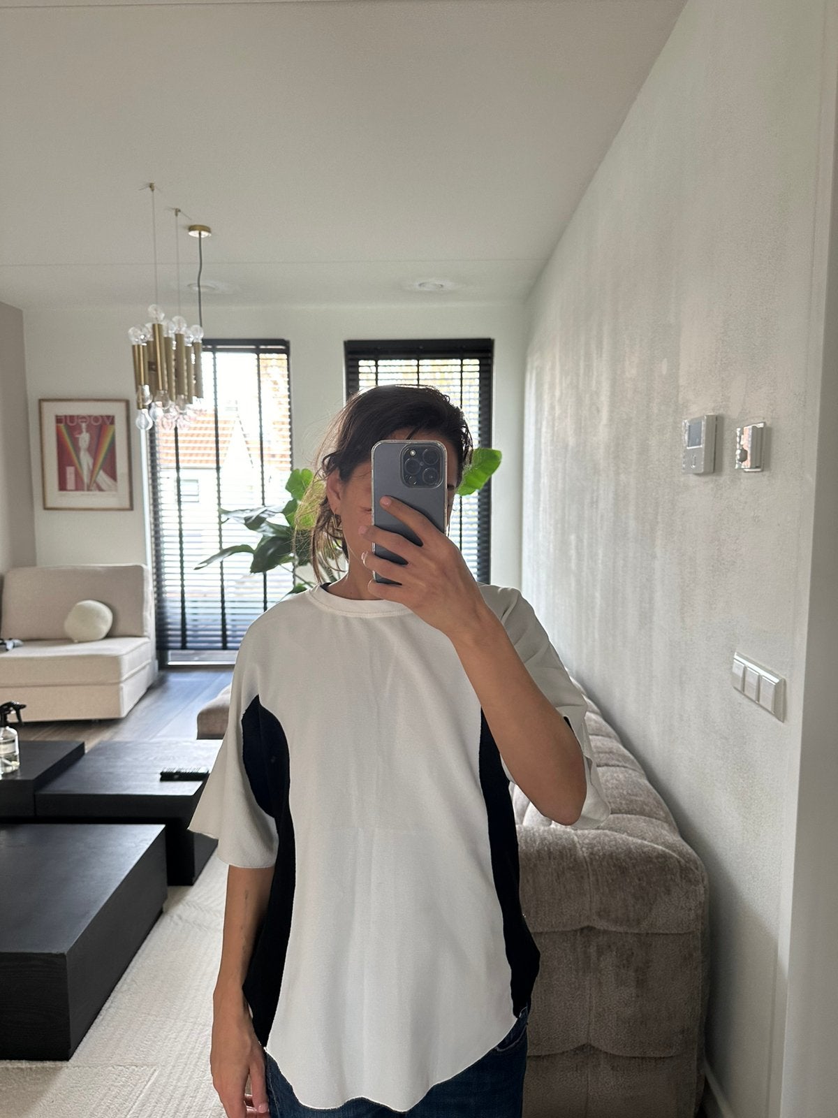 Zara top zwart wit S M nieuw topje shirtje blouse, Zwart, Nieuw, Ophalen of Verzenden, Korte mouw