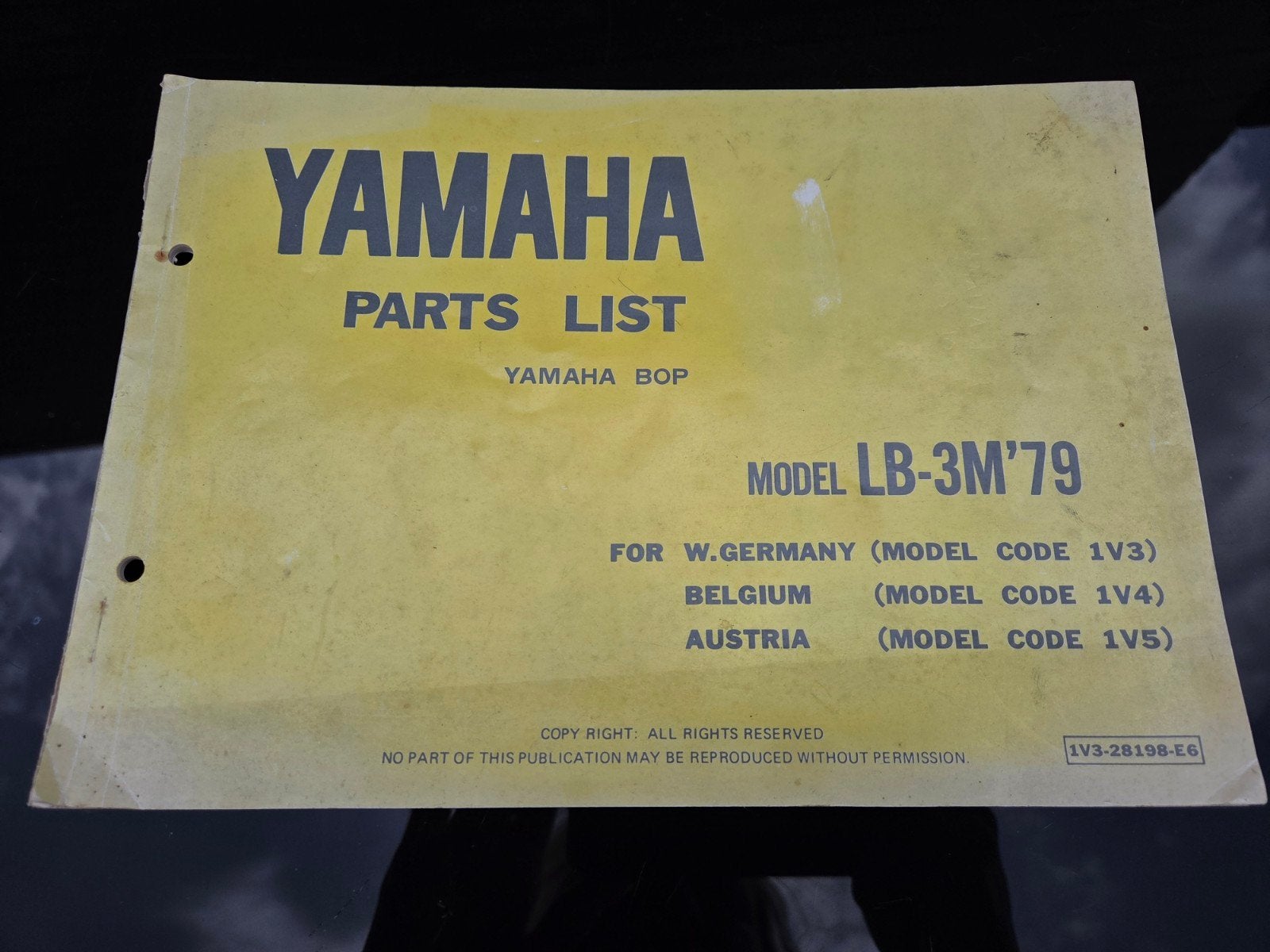 Yamaha Bop LB-3M'79 Onderdelenlijst Boekje, Ophalen of Verzenden, Yamaha