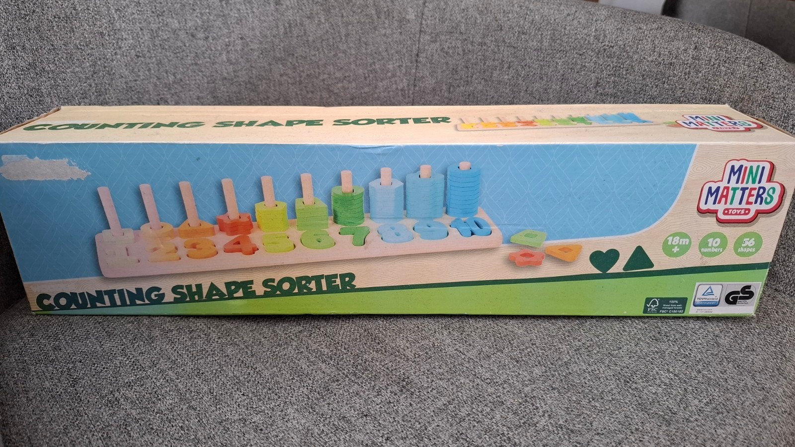 Houten vormsorteerder met cijfers mini matters, Ophalen, Zo goed als nieuw