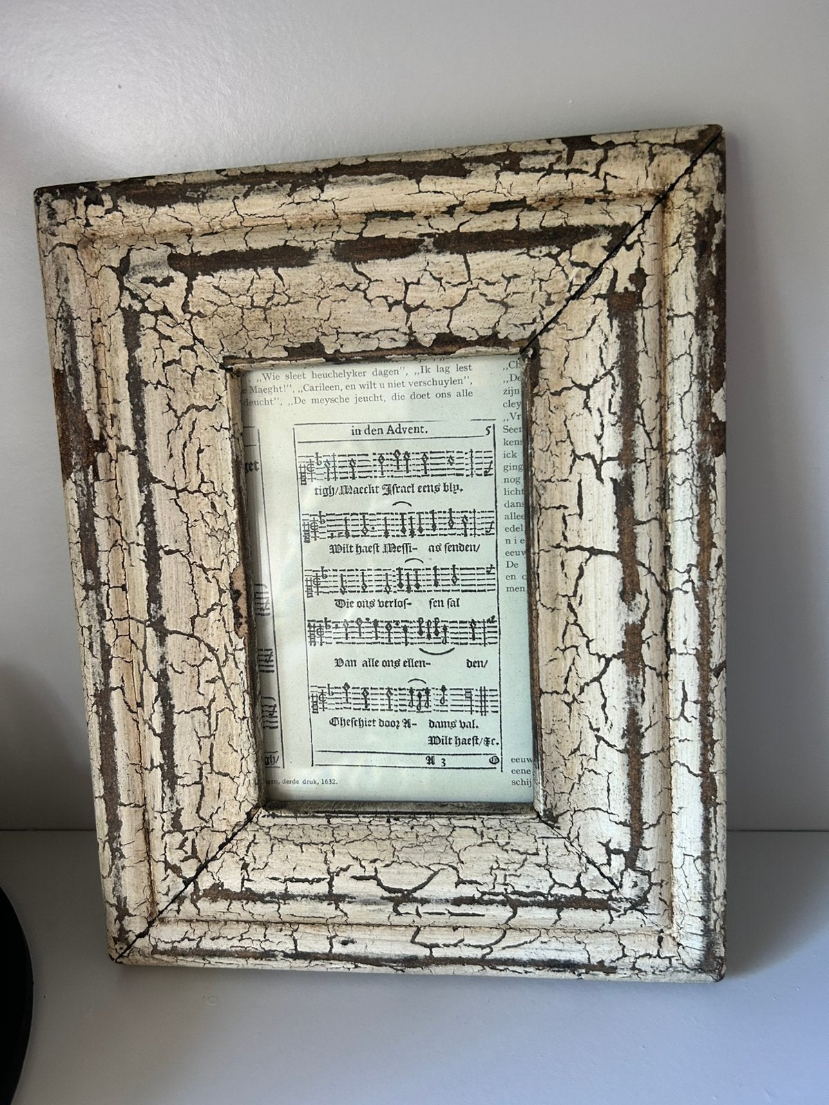 Brocante lijst met muziekstuk, Ophalen of Verzenden