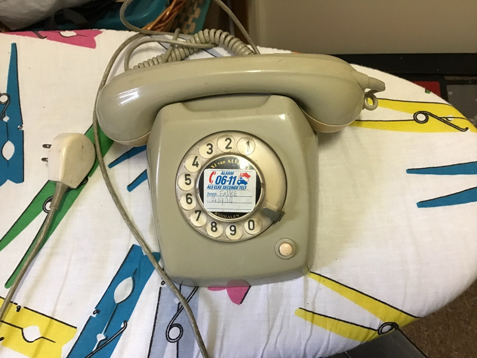 Vintage PTT draaischijf telefoon - Grijs, Ophalen of Verzenden