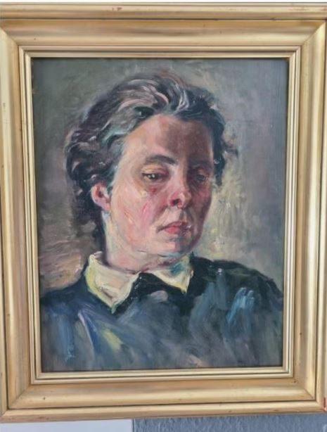 vintage portret op karton rond 1930, Ophalen