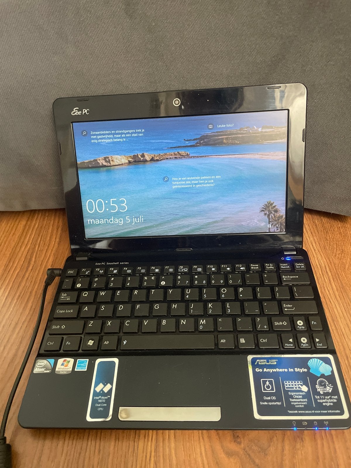 Asus Eee PC Seashell-serie Netbook met oplader, Computers en Software, Windows Laptops, Gebruikt, 10 inch of minder, Minder dan 2 Ghz