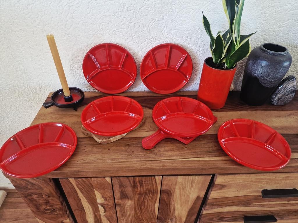Vintage Jasba tapasborden set – West Germany – Fat lava, Ophalen of Verzenden