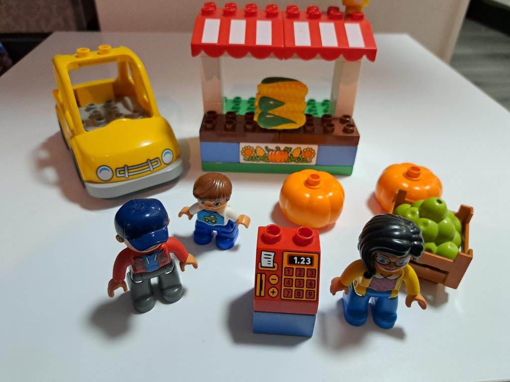 LEGO Duplo set met voertuigen, figuren en accessoires, Ophalen of Verzenden, Gebruikt, Overige merken