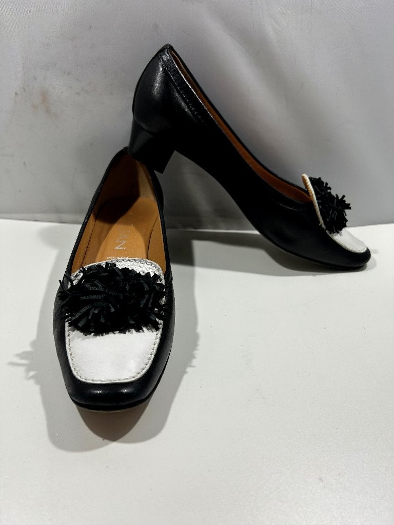 Maat 38,5 voltan sierlijke zwart witte schoenen, Schoenen met lage hakken, Verzenden, Zwart, Voltan