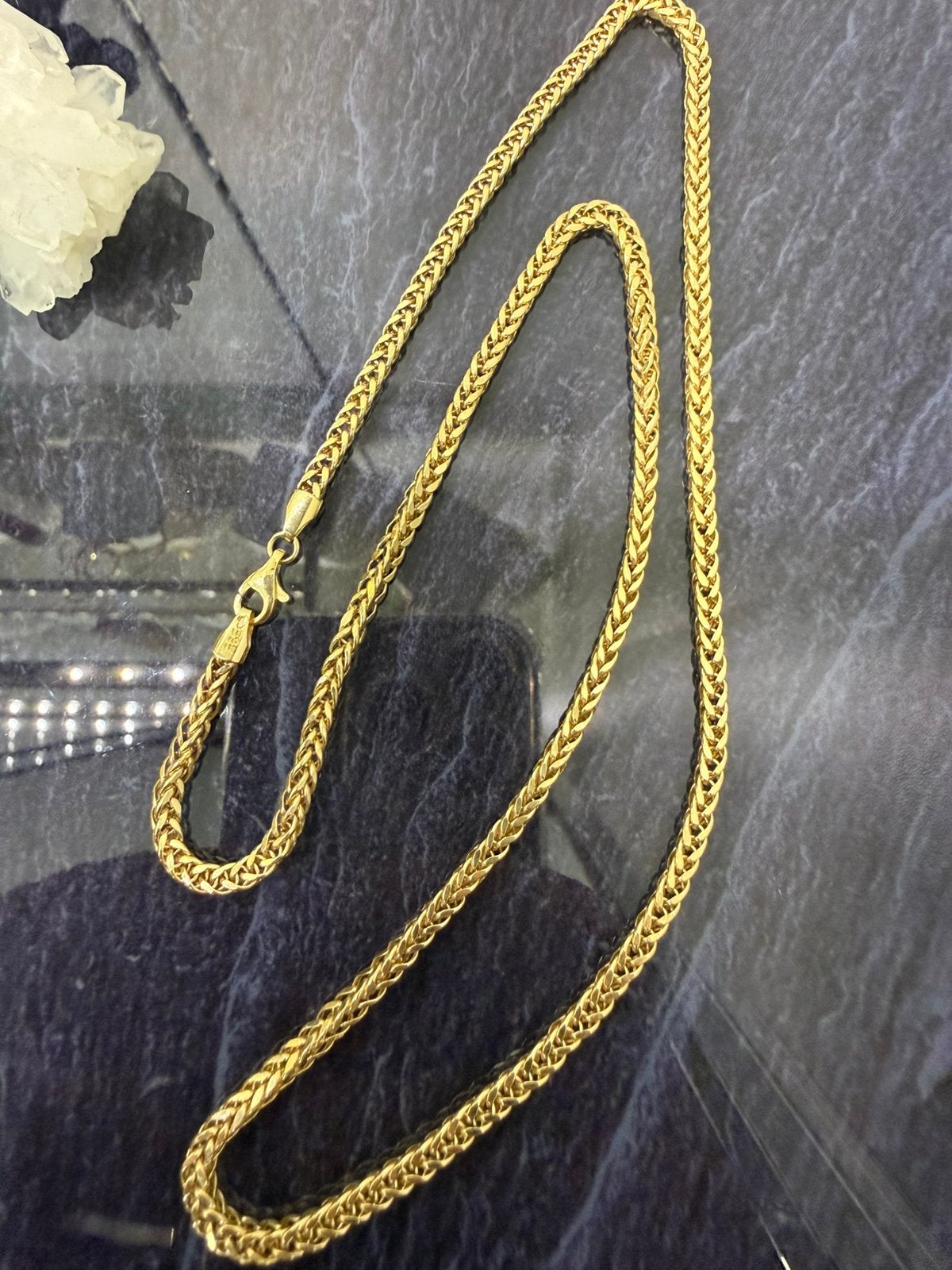 Prachtige 14k gouden vossenstaart ketting 55 cm 3 mm, Ophalen of Verzenden, Nieuw, Goud, Goud