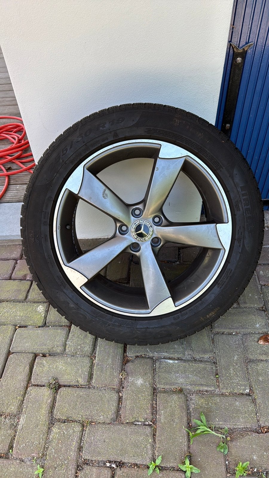 Set Mercedes velgen + Pirelli winterbanden (4 stuks, Auto-onderdelen, 19 inch, Gebruikt, 255 mm, Banden en Velgen
