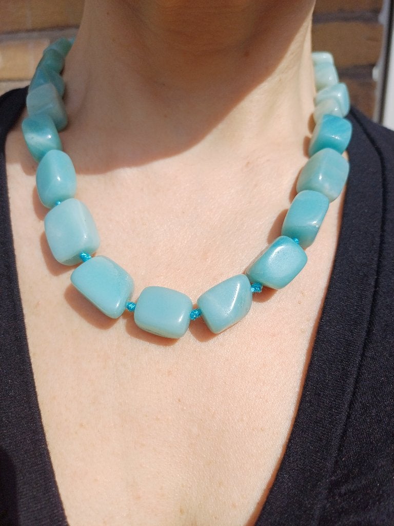 Vanoli collier / ketting van amazoniet, Daiva1973@hotmail.com, Vanoli, Blauw, Amsterdam