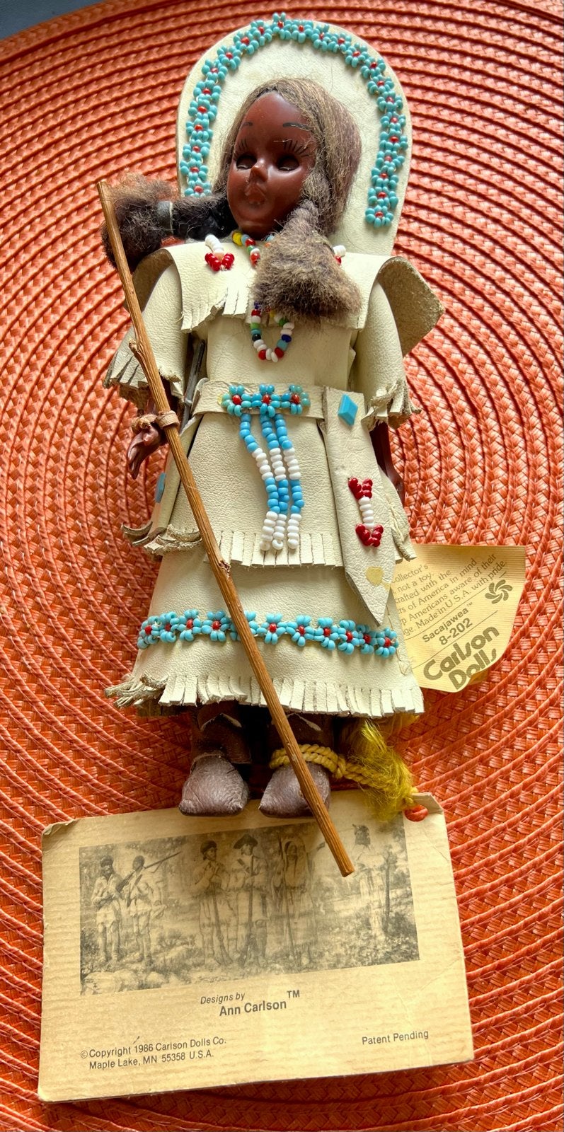 Originele Sacajawea Indiaanse pop 1986 Carlson Dolls complee, Ophalen of Verzenden, Gebruikt, Pop