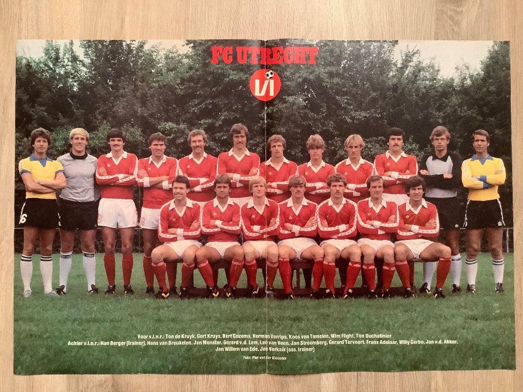 Poster FC Utrecht Jaren 80, Ophalen of Verzenden, Zo goed als nieuw, F.C. Utrecht, Poster, Plaatje of Sticker