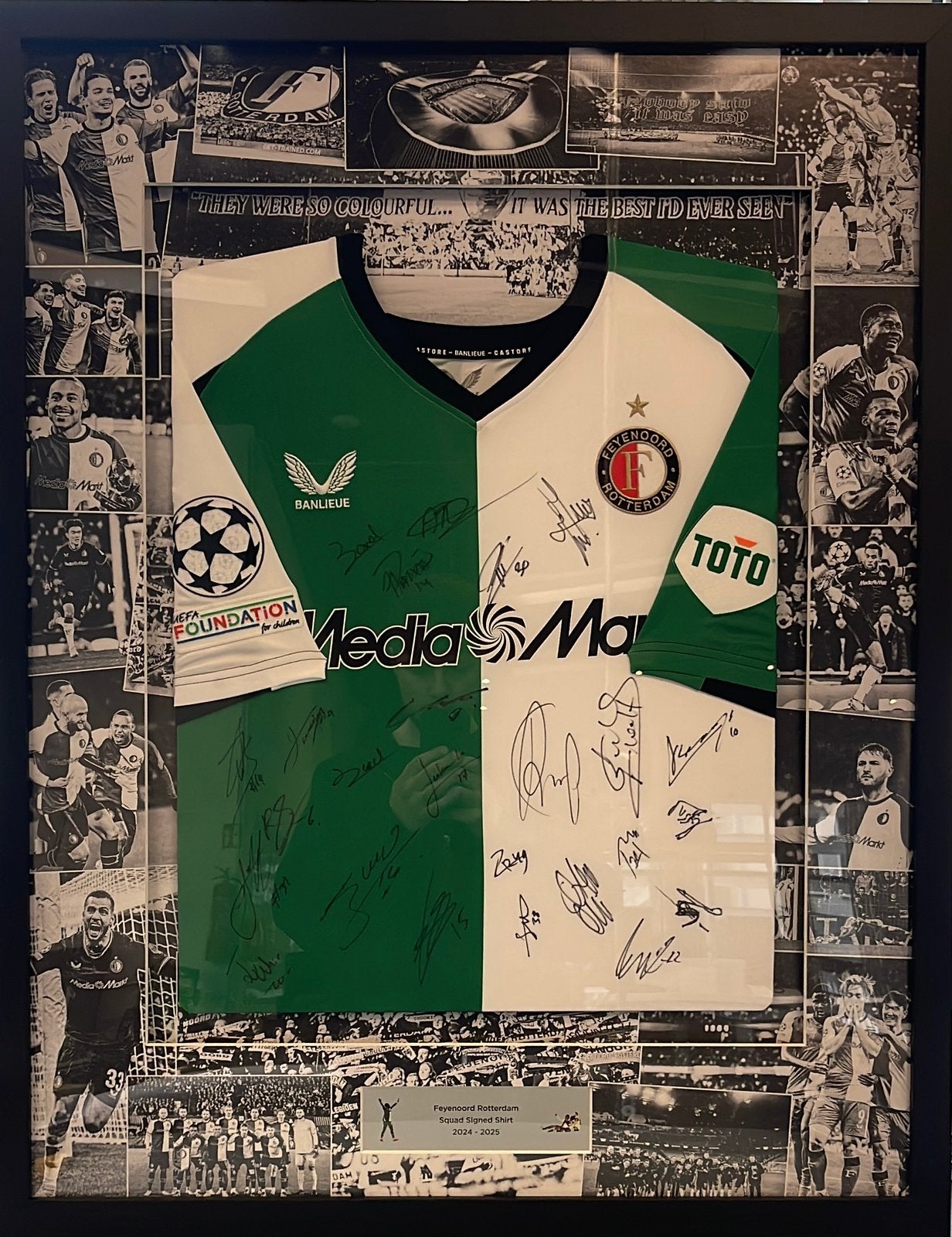 Squad Signed Feyenoord Frame, Maat XL, Ophalen of Verzenden, Zo goed als nieuw, Shirt
