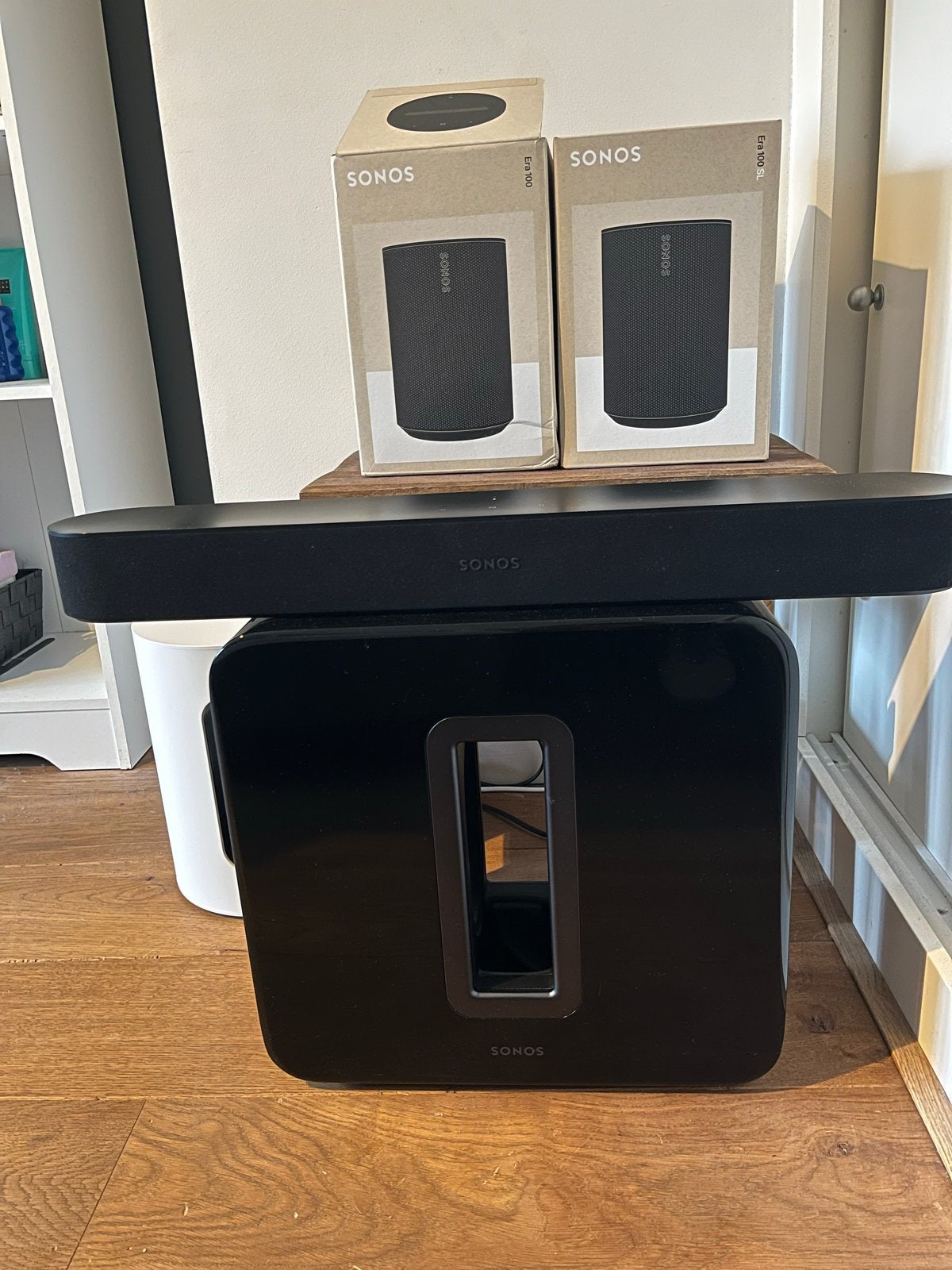 Sonos Set: Sub 3, Beam 1, 2x Era 100, Ophalen of Verzenden, Zo goed als nieuw, Surroundset, Sonos