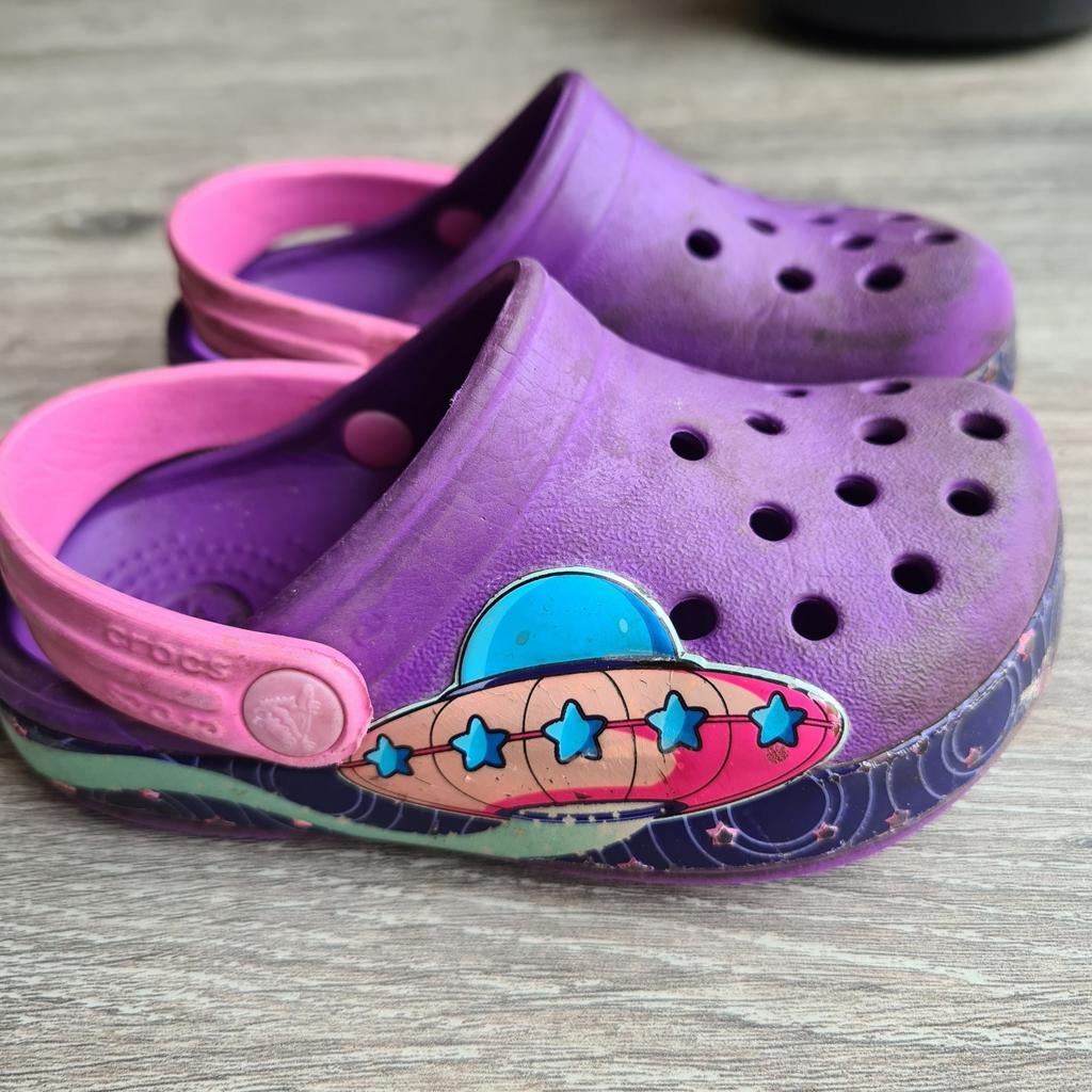 Paarse Crocs maat 20 met ufo, Ophalen of Verzenden
