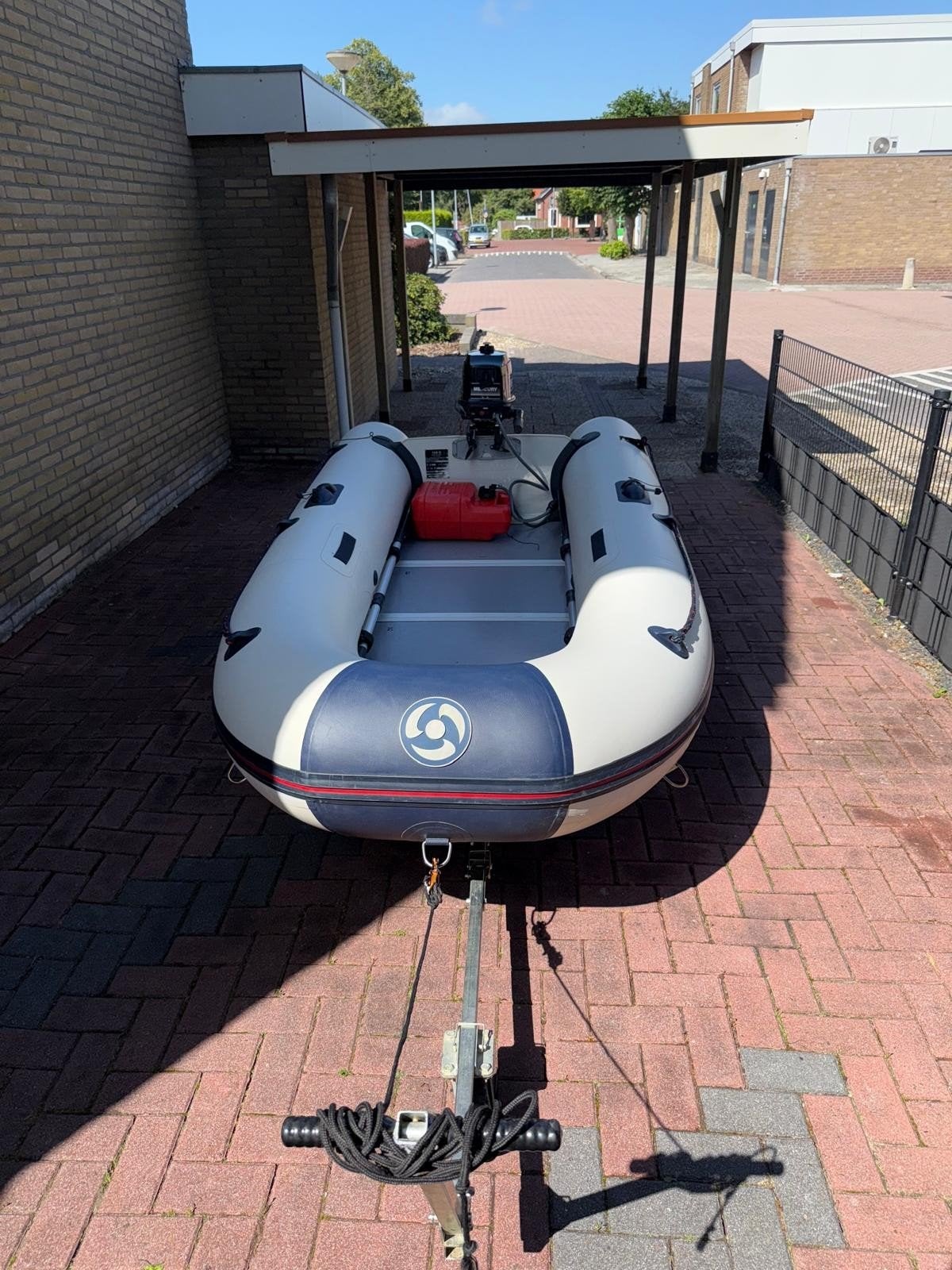 YAM 300S rubberboot met Mercury 5PK buitenboordmotor, Ophalen, Aluminium, Gebruikt, Yam