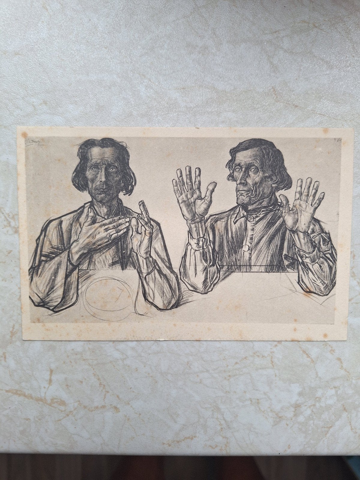 Jan Toorop - Apostelen Andreas en Jacobus briefkaart, Ophalen of Verzenden, Voor 1920, Gelopen