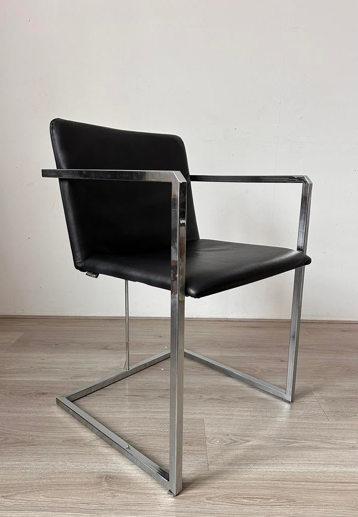 4 Nomada design eetkamerstoelen, Huis en Inrichting, Stoelen, Zo goed als nieuw, Vier, Leer, Zwart, Ophalen