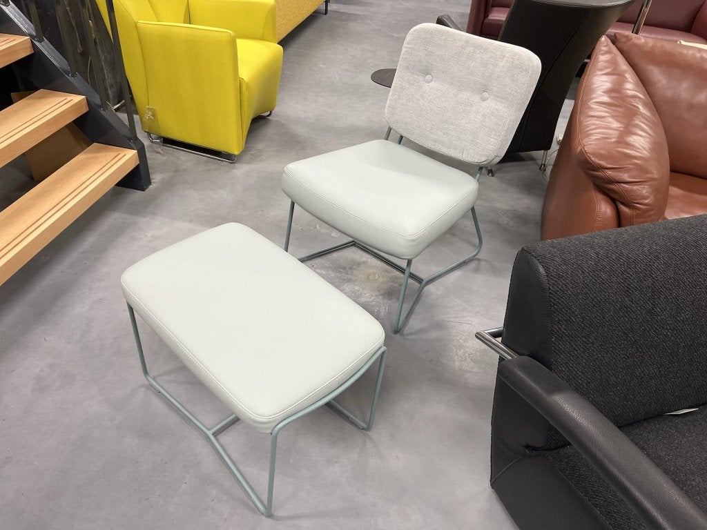 Nieuw Bert Plantagie Kiko Fauteuil met Poef Mint leer stoel