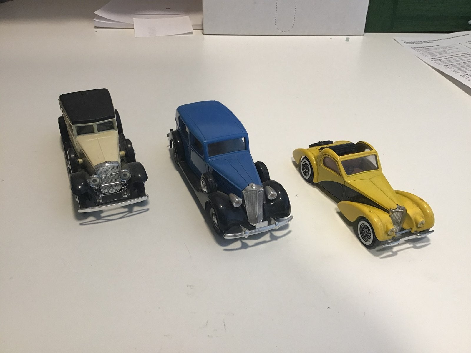 3x Solido, Cadillac, Packard en Bugatti., Ophalen of Verzenden, Zo goed als nieuw, Auto, Solido