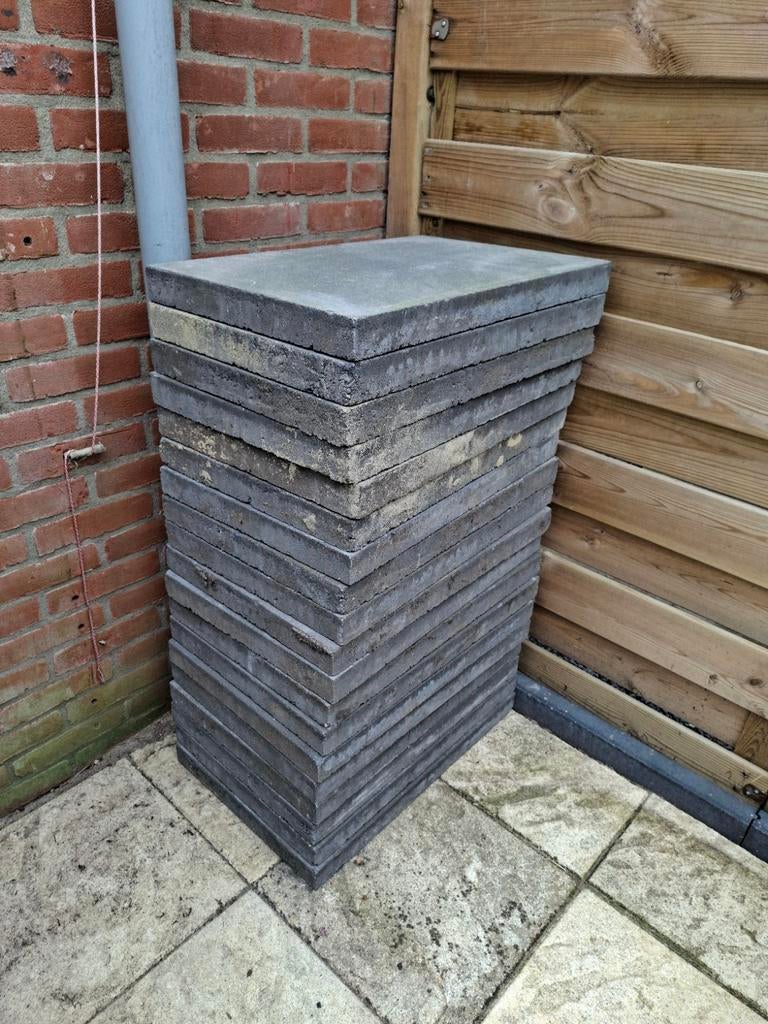 Antracietgrijze terrastegels, Ophalen, Gebruikt, 5 tot 10 m², Beton