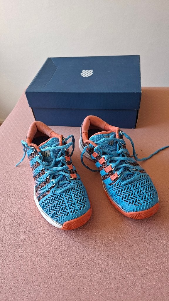 K-Swiss Blauw/Oranje Tennisschoenen, L2, K-Swiss, Schoenen, Ophalen of Verzenden