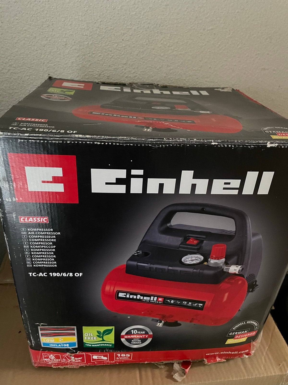Einhell Luchtcompressor TC-AC 190/6/8 OF - Nieuw in doos, Ophalen, 6 tot 10 bar, Nieuw, Minder dan 200 liter/min