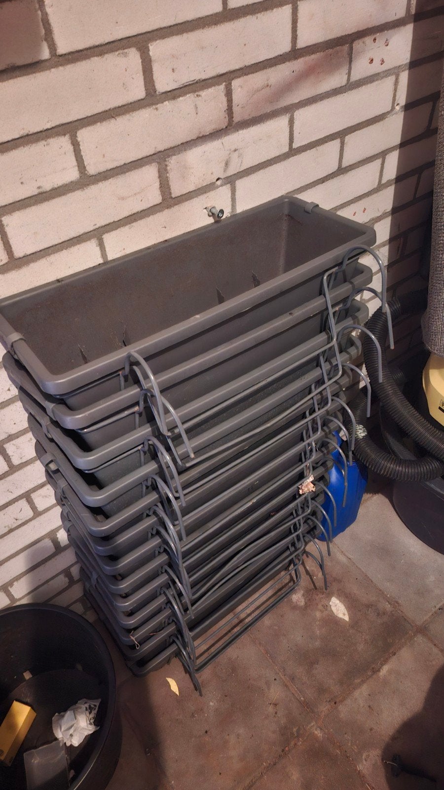 13x Plantenbakken voor schutting of balkon, Tuin en Terras, Ophalen, Kunststof, Gebruikt, Minder dan 30 cm