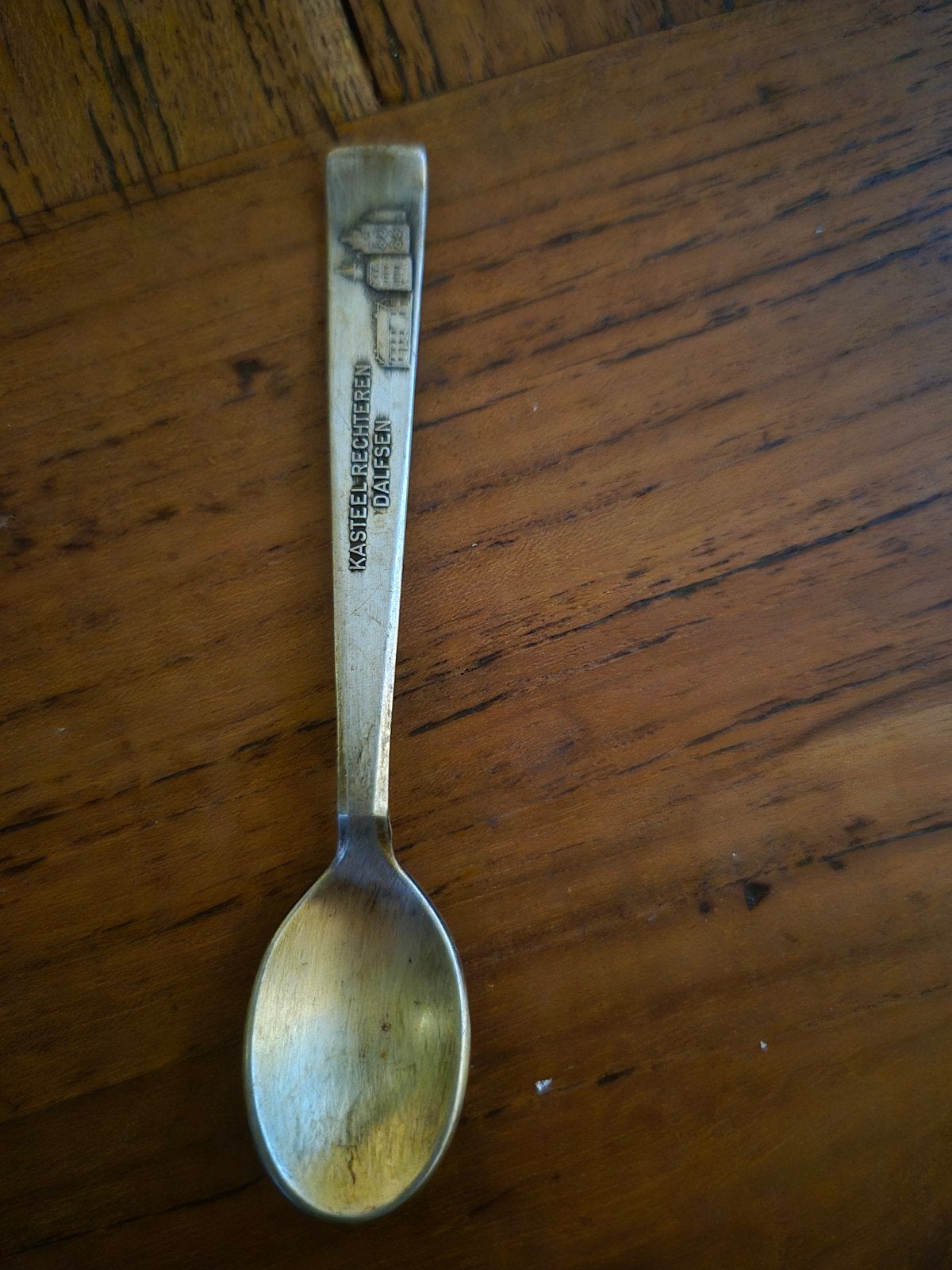 Vintage lepeltje Kasteel Rechteren Dalfsen – verzilverd 100, Antiek en Kunst, Ophalen of Verzenden