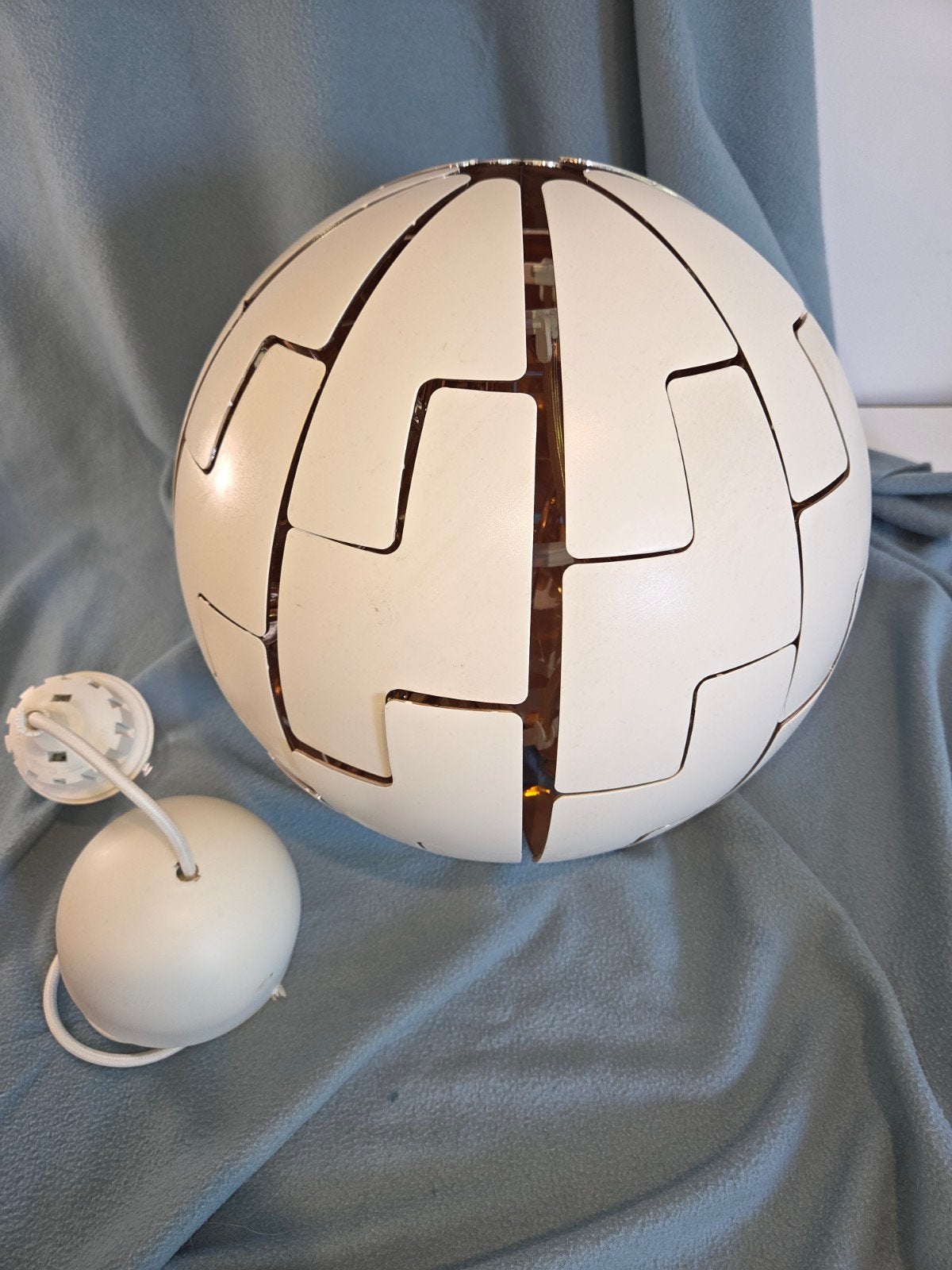 Sfeervolle Moderne Hanglamp Wit/Koper - Ikea PS 2014, Huis en Inrichting, Lampen | Hanglampen, Ophalen, E27 (groot), Zo goed als nieuw