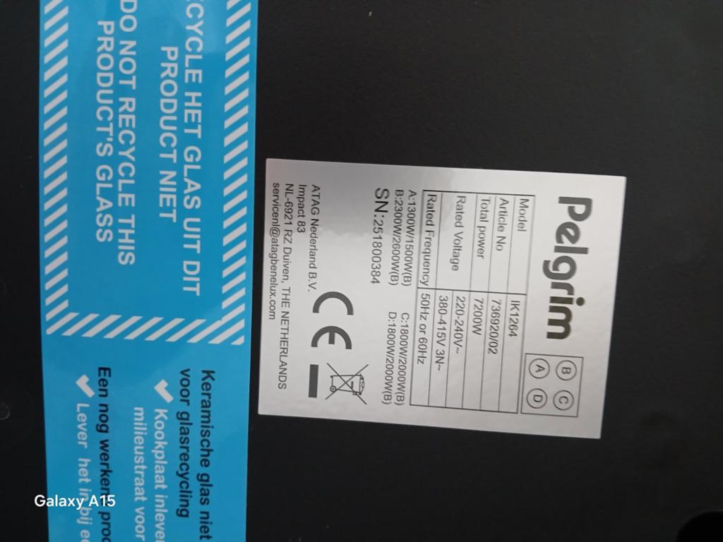 Ceramische pelgrim kookplaat ik 1264, Nieuw, Inbouw, Gas, 4 kookzones